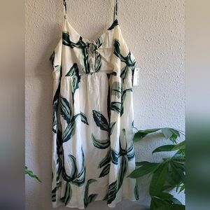 Nine West Green Midi Sundress Spaghetti Strap